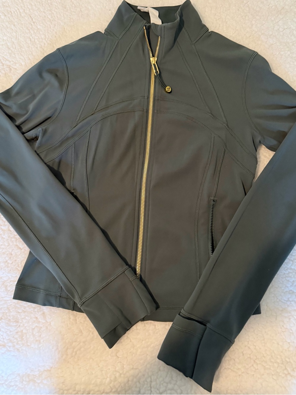 lululemon athletica define jacket crop gold zip